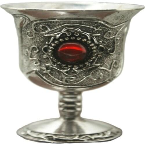 Chinese old Miao silver Carving Wineglass Collectible