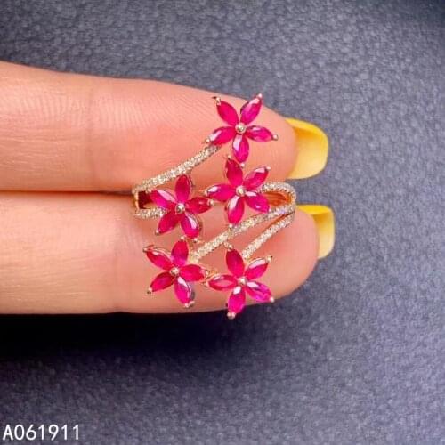 KJJEAXCMY fine jewelry natural Ruby 925 sterling silver new gemstone women ring support test trendy