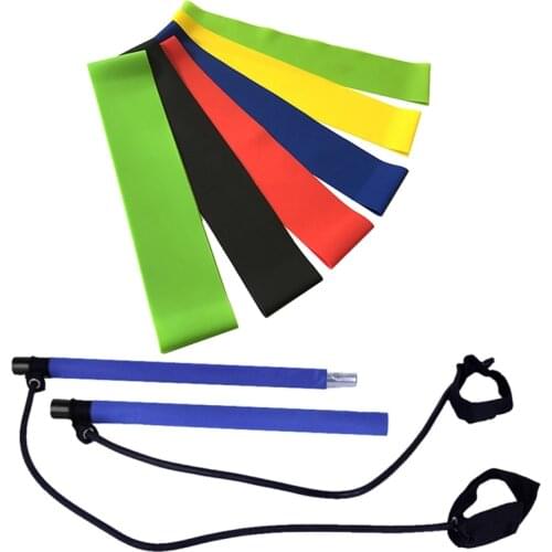 Pilates Bar Kit With Resistance Band Upgrade Kit with 5 Resistance Bands Portable Yoga Pilates Stick Gym At Home