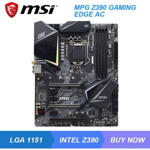 MSI MPG Z390 GAMING EDGE AC Motherboard LGA 1151 (Intel 8th and 9th Gen) M.2 USB 3.1 DDR4 DP Wi-Fi SLI CFX ATX Z390 motherboard
