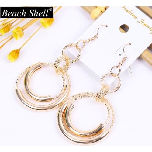 Metal Earrings Chain Metal Womens Best Selling Pendant 2020 Jewelry Boho Style Geometric Personality Party Gold Hollow New