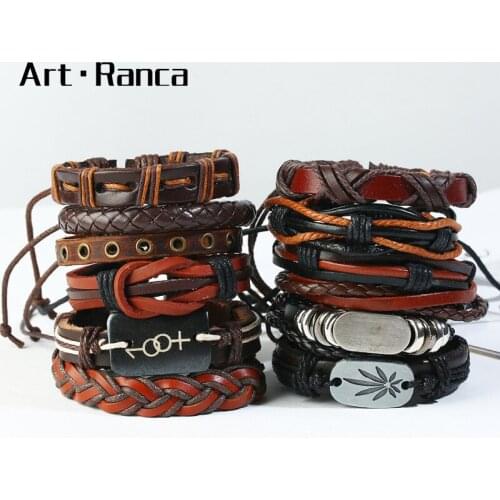 Fashion braided leather retro mens and womens bracelets couples Bracelets