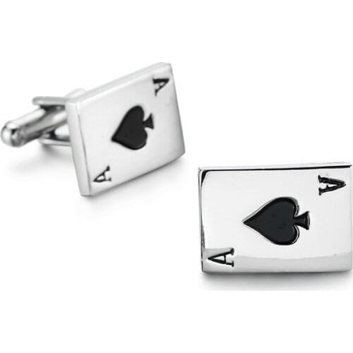 Poker A brand Cufflinks High Quality for Mens Shirt Wedding Party Cuff Links The Bake Lacquer Cuff Button Accessories