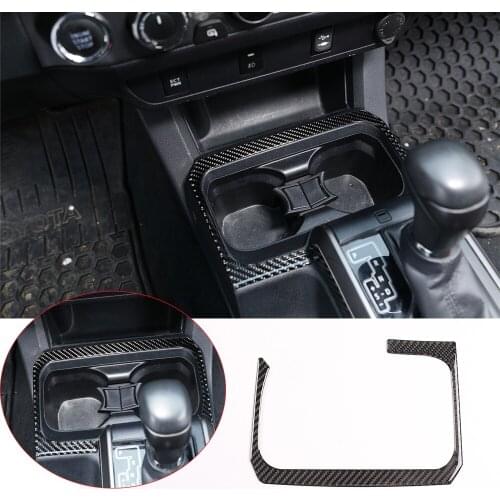 Soft Real Carbon Fiber Center Control Storage Box Decorative Cover Trim Fit For Toyota Tacoma 2016-2020 Car Interior Accessories