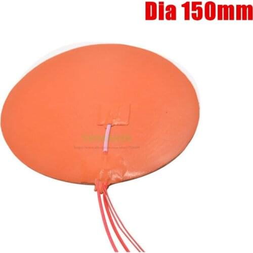 Dia 150mm 100W 200W 350W Round Circular Silicone Heater HeatBed Heating Pad with Thermistor Delta kossel 3D Printer parts