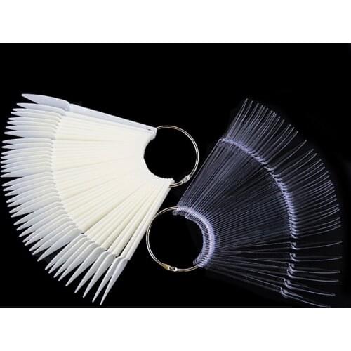 Fake False Nail Tips Color Card Manicure Sharp Stiletto Nail Art Practice Slice Board Clear Natural Ring DIY Nail Display