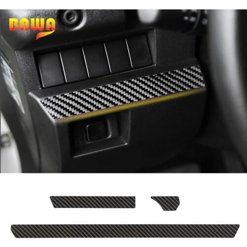 BAWA Carbon Fiber Auto Interior Stickers For Suzuki Jimny 2019+ Car Central Console Decoration Strips Interior Trim Stickers