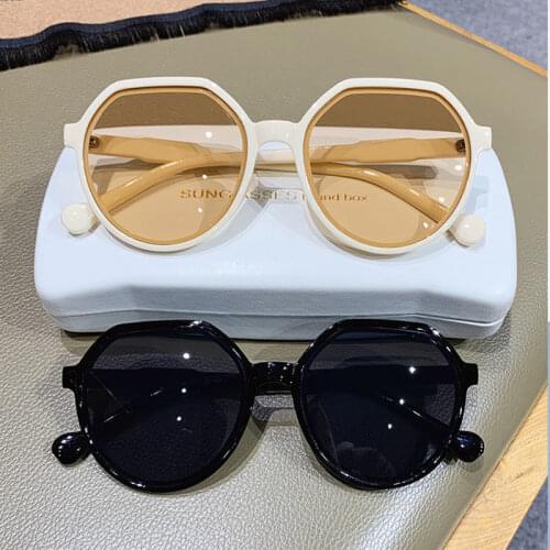 2021 New Korean Style All-match Trend Sunglasses Personalized Round Frame Sunglasses Ins Trend Candy Color Big Frame Sunglasses