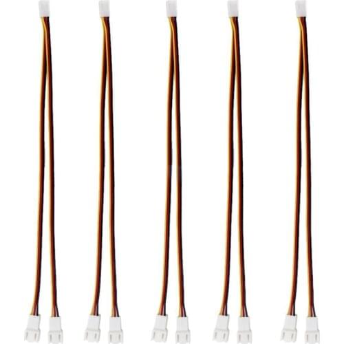 New 5Pcs Fan Connector Cable 12V 3 Pin Female to 2/3 Pin Male PC Fan Power Splitter Extension Cable High Quality Wholesale