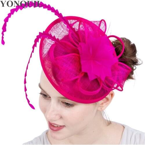 New Arrival Bridal Wedding Hair Accessories Tea Party Fascinators Church Hats Feather Flower For Elegant Women Millinery SYF112