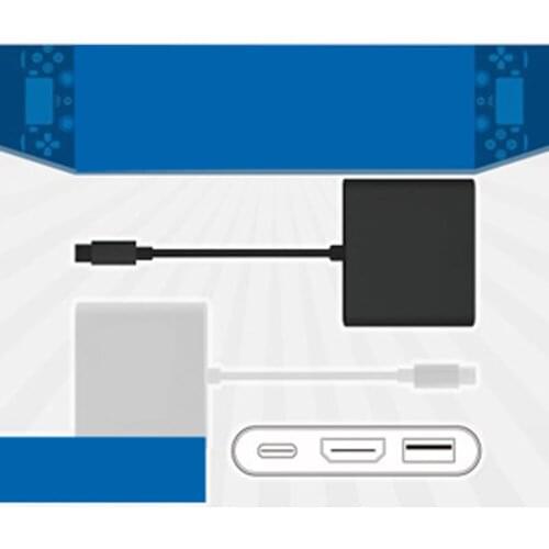 Newest style converter Type-c adapter HDMI -Compatible USB 3.0X1 support AV audio video out for NS version 5.0 N-Switch