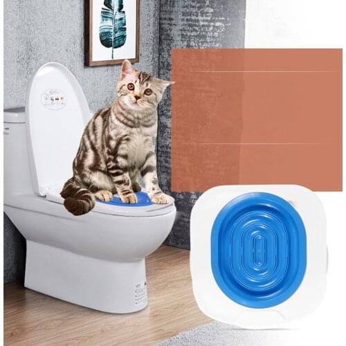 Plastic Cat Toilet Training Kit Puppy Cat Litter Mat Cat Toilet Trainer Litter Box Toilet Pet Cleaning useful Cat Training