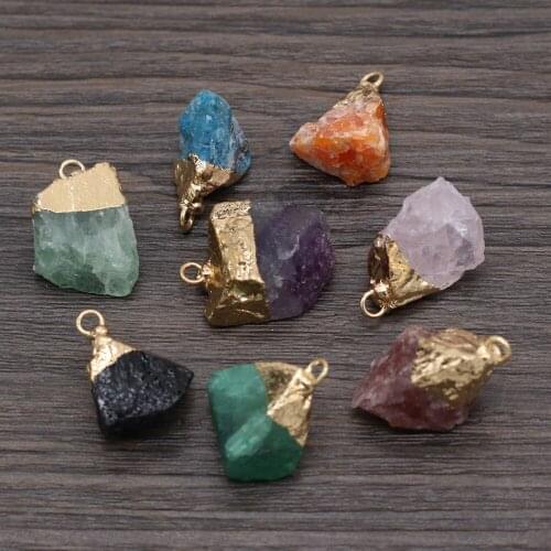 Natural stone pendant semi-precious crystal bud irregularity charms for jewelry making DIY necklace bracelet earrings accessory
