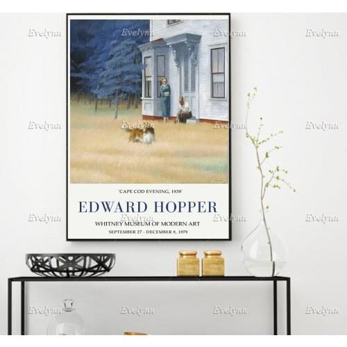 Edward Hopper Print, Cape Code Evening Print, Hopper Exhibition Poster, Wall Art Prints Home Decor Canvas Gift Floating Frame