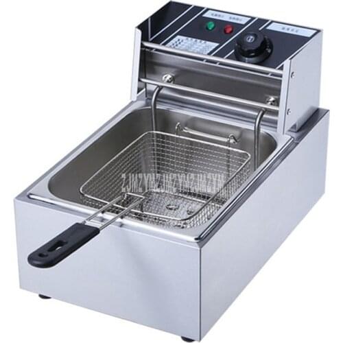 10L Stainless Steel Commercial Electric Deep Fryer Stove Single Cylinder Smokeless Chicken Dough French Fries Frying Machine