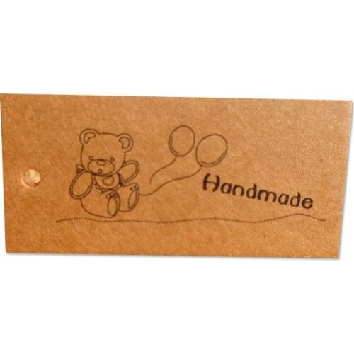 Retro bear handmade handmade Pendant Gift Box baking gift decorative label card