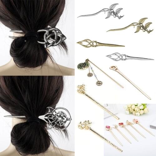 Infinity Knot Handmade Hairwear Hair Sticks Amulet Irish Hairpins Chinese Style Hollow Out Hairclip Women Hair Accessories