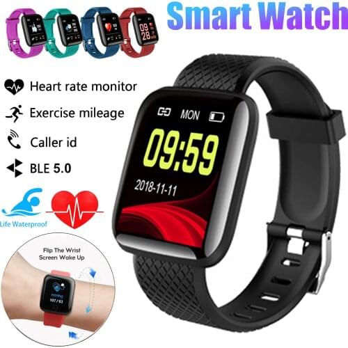 116 Plus Smart Watch Bracelet Activity Fitness Tracker with Blood Pressure Heart Rate Sleep Monitor Step Counter for Men Women