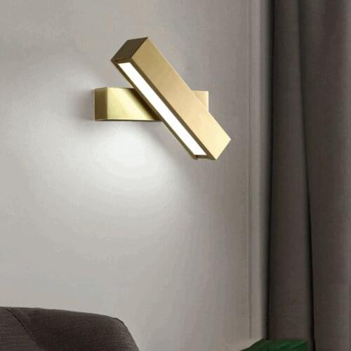 Modern LED Wall Lamp Nordic Minimalist Bedside Sconce Rotatable Bedroom Kitchen Mirror Warm Aisle Hall Wood Indoor Decor Lights