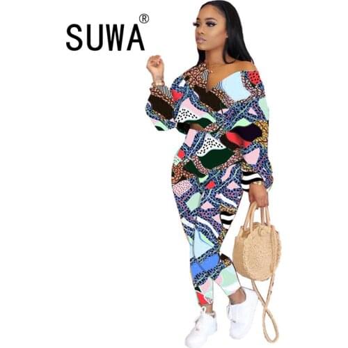 Sportwear women two piece lounge wear set long sleeve oversize t-shirt top + high waist sport pants sweat suit