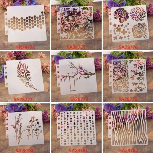 Leaves Stencils Template Painting Scrapbooking Embossing Stamping Album Crafts E56C
