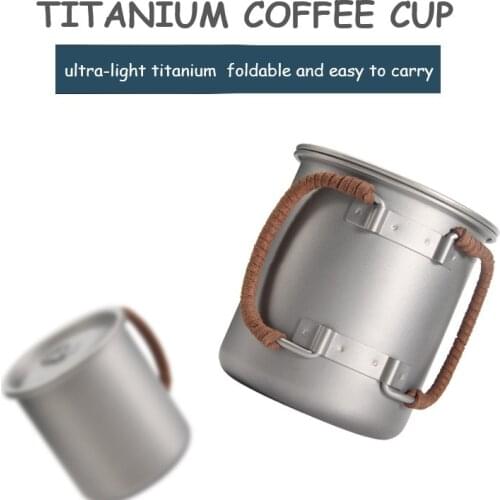 450ml Ultralight Titanium Cup Single Wall Portable Boil Water Cup Beer Glass Beverage Cup Outdoor Camping Picnic Tableware