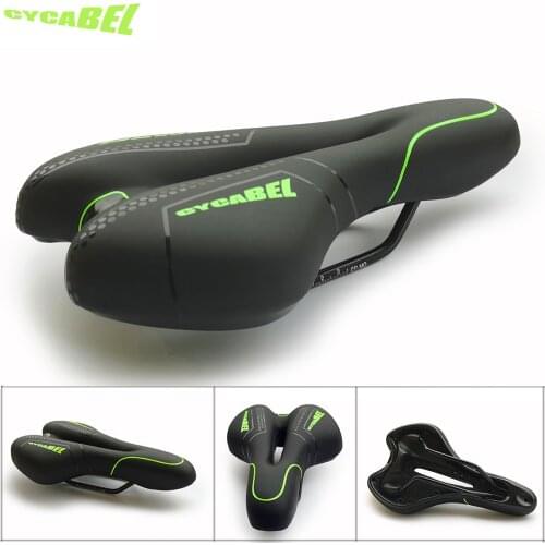 CYCABEL Bike Saddle Silicone Cushion PU Leather Surface Silica Filled Gel Comfortable Cycling Seat Shockproof MTB Bicycle Saddle