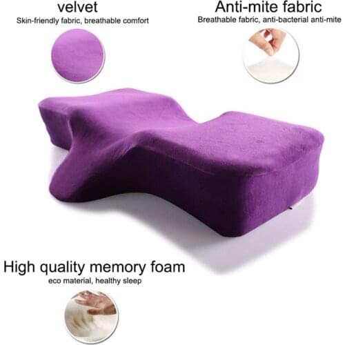 High quality memory foam eyelash extension pillow ergonomic curve improve sleep cushions perfect concave headrest neck support