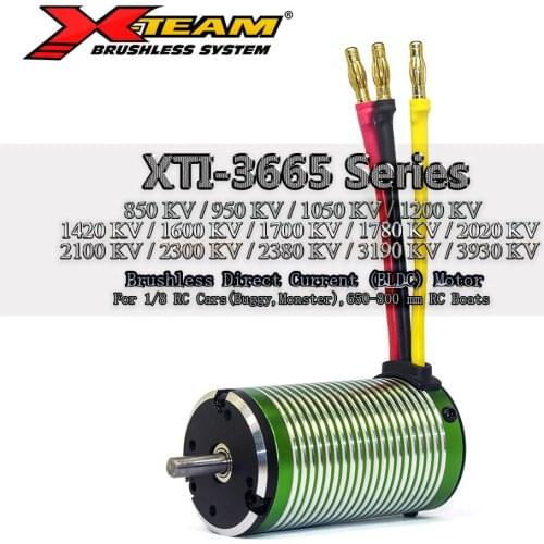 X-TEAM 3665 Series 3900KV 3200KV 2650KV 2300KV 2000KV 1800KV Brushless Motor BLDC Motor for 1/10, 1/8 Buggy-Monster RC Cars
