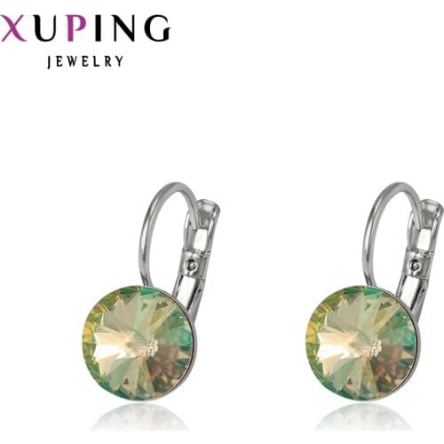 Xuping Jewelry Hot Sale Fashion Crystals Trendy Hopp Earrings for Women 28457