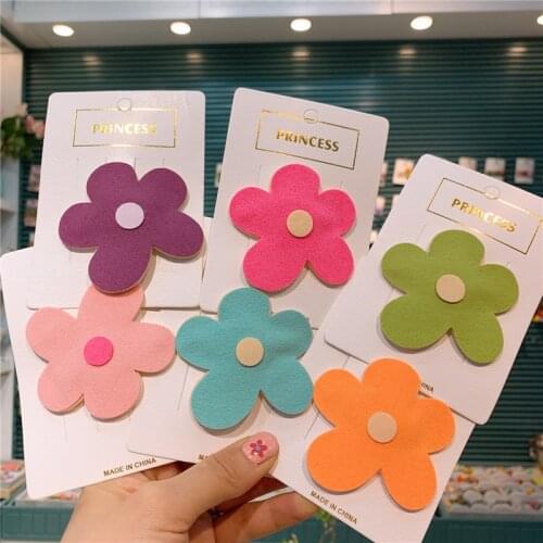 Korean New Children Cute Beautiful Colorful Big Flower BB Clip for Sweet Girl Princess Fashion Hairpins Hair Accessories