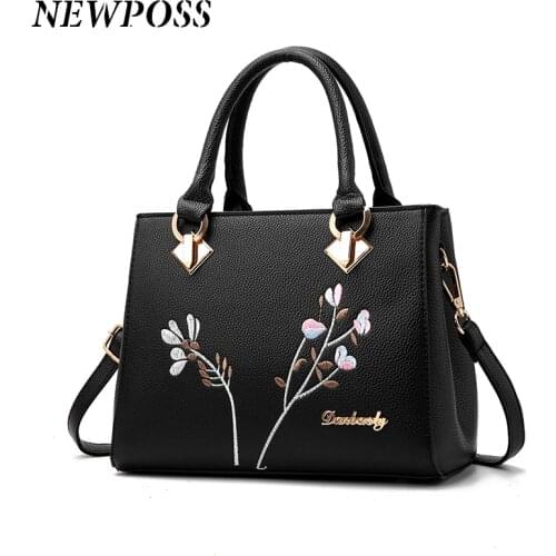 Newposs Women Bag Vintage Handbag Casual Tote Fashion Women Messenger Bags Shoulder Top-Handle Purse Wallet Leather 2020 New 4.8