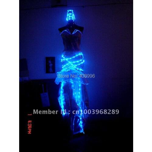 Ladys LED luminous evening dress for party or performance Theater