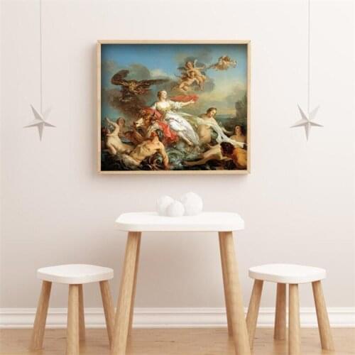 Golden ox back of the Europa goddess rococo art oil painting background wall paper decorative painting