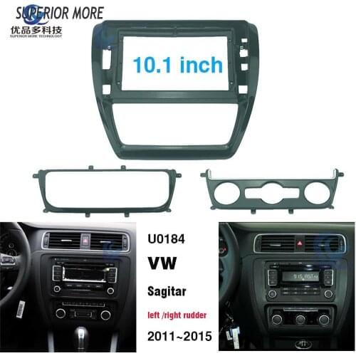 2 Din 10.1 inch Car Radio installation DVD GPS mp5 Plastic Fascia Panel frame for VW Sagitar 2011~2015 Dash Mount Kit
