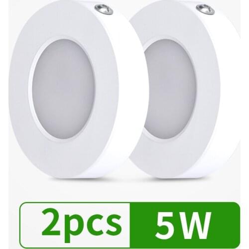 2pcs 5W Round LED Panel Light Recessed Kitchen Bathroom Ceiling Lamp AC220V LED Downlight Warm White/Cold White