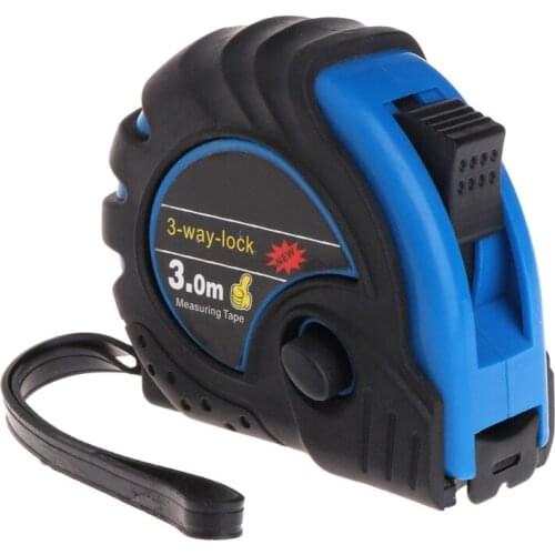 3m 5m 7.5m Retractable Tape Measure 3-Way-Lock Metric Rubber Measuring Tape Rule Random Color W315