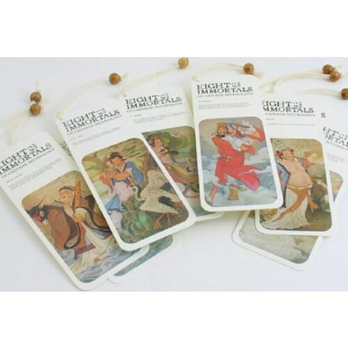 8Pcs/Set Legend Of Eight Immortals Paper Bookmarks Ancient Style Book Holder Message Card Gift Stationery