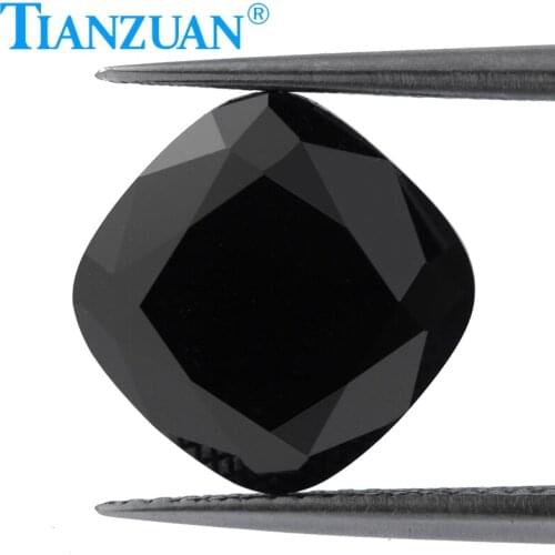 Black color 5-12mm white cushion shape dia mond cut Sic material moissanites loose gem stone