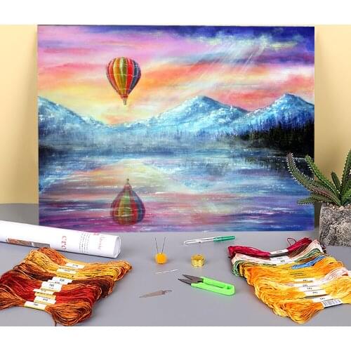 Natural Scenery Up And Away Pre-Printed 11CT Cross Stitch Complete Kit DIY Embroidery DMC Threads Handiwork Craft Decor