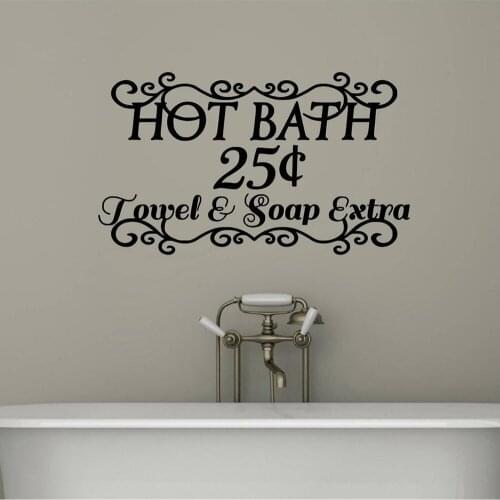 Bathroom Hot Bath Quote Wall Decal Bathroom Restroom Wall Decor Vinyl Sticker Family Room Bathroom Decoration Wallpaper Z664
