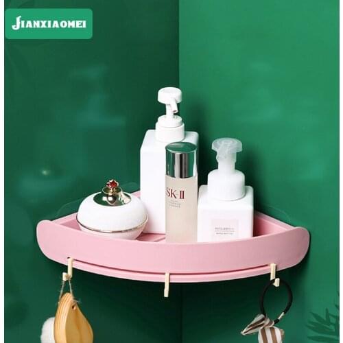 Free punch European-style bathroom shelf bath and wash storage rack triangle plastic toilet suction cup wall wholesale