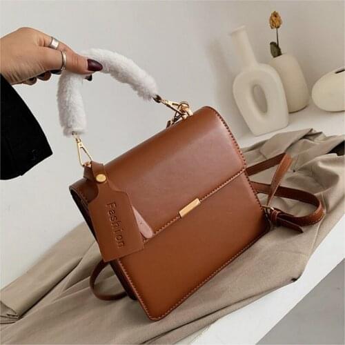 Simple Wild Shoulder Bags Fashion Crossbody Bags 2020 New PU Top-handle Female High Capacity Flap Solid Womens Handbags Ladies