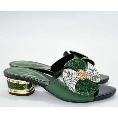 African Wedding Shoes Open Toe Ladies Sandals Shoes Party Wedding Shoes Decorated with Rhinestone Nigerian Shoes Slip on Pumps