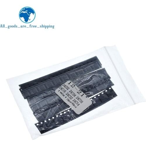 TZT 60pcs = 6 kinds * 10 pcs 24C02 24C04 24C08 24C16 24C32 24C64 sop kit Each 10pcs (12-21)