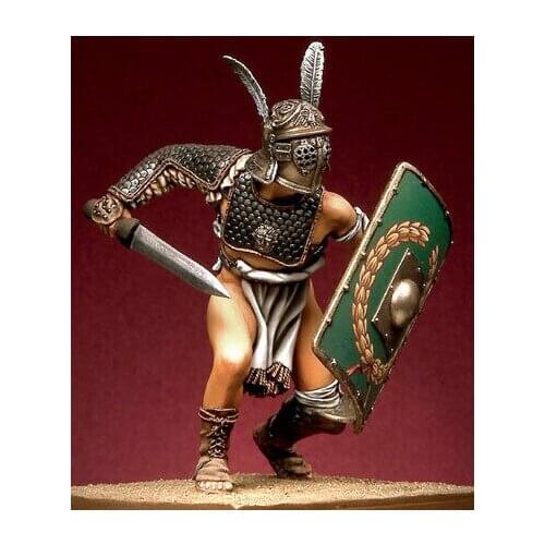 Unassambled 1/18 90mm ancient Gladiator stand with shield (WITH BASE ) Resin figure miniature model kits Unpainted