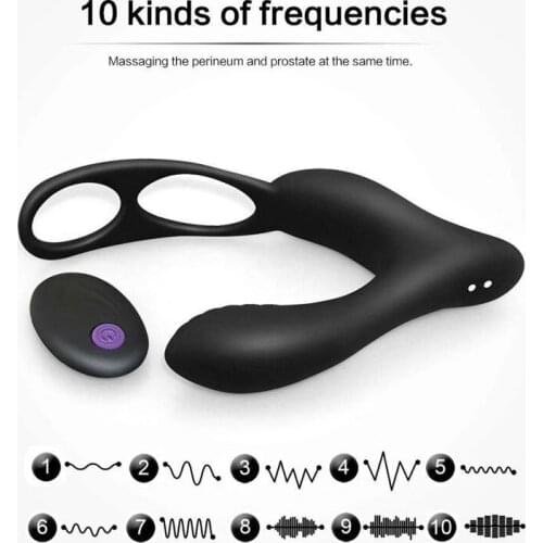 10 Modes Remote Control Waterproof Anal Vibrators Prostate Massager Silicone Butt Plug With Ring Sex Toys for Men