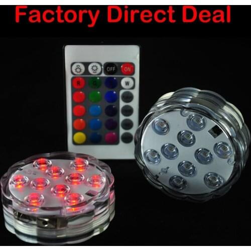 10 LED Multi Colors Submersible Waterproof Wedding Party Vase Base Light with Remote New Year Christmas Party jewelry