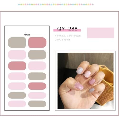 14tips Hot Selling Solid/mix Color Nail Wraps Nail Stickers Full Cover Nail Stripe Manicure for Women Nail Art Drop Shipping