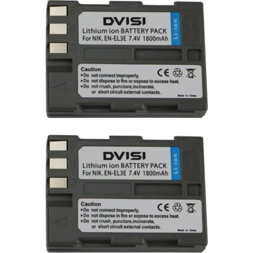 2Pcs/lot 7.4V 1800mAh EN-EL3e EN EL3e Rechargeable Camera Battery for Nikon D90 D700 D300 D80 D70 D50 D200 D300s D100 D70s